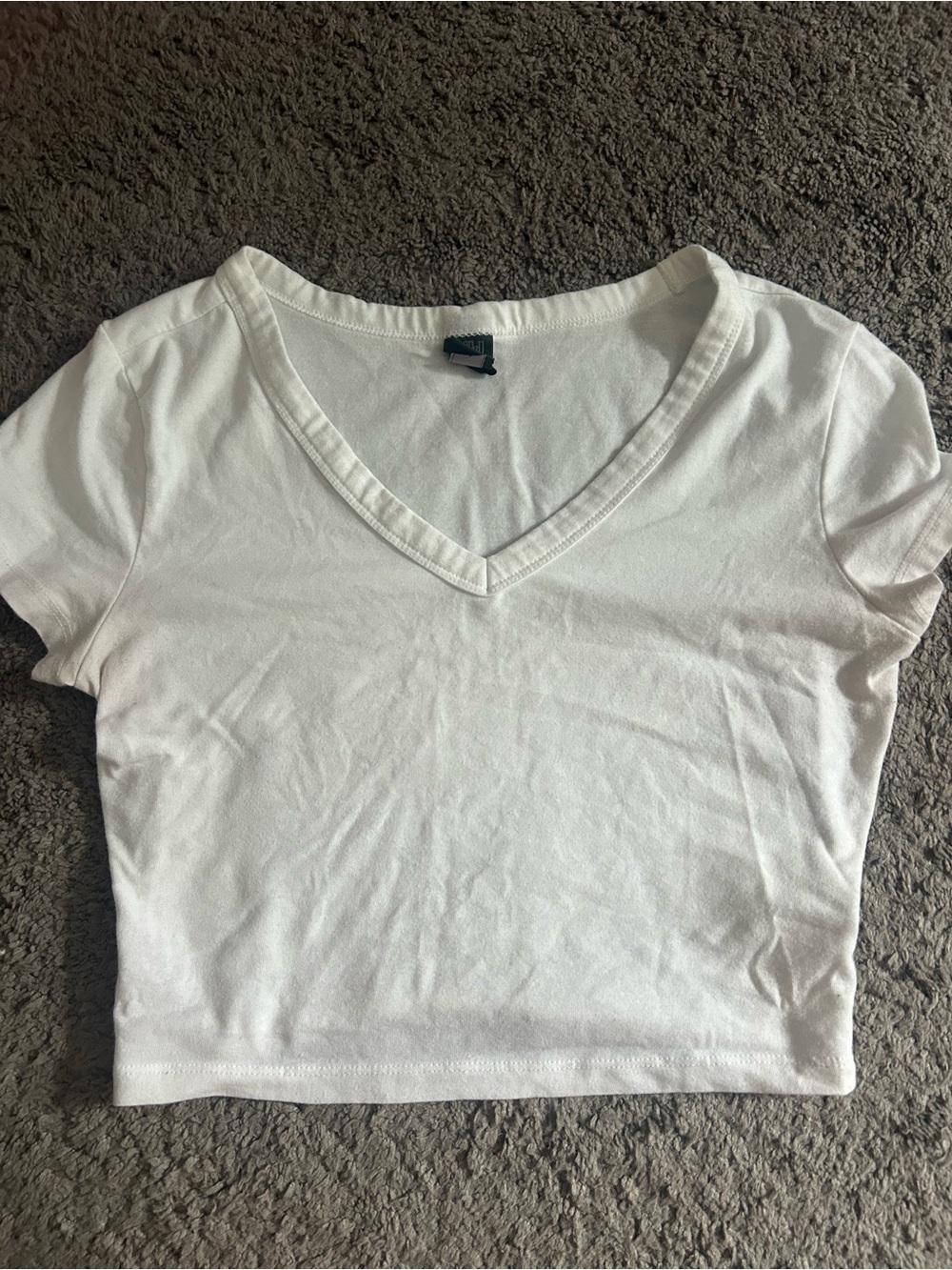 wild fable White V-Neck Crop Top